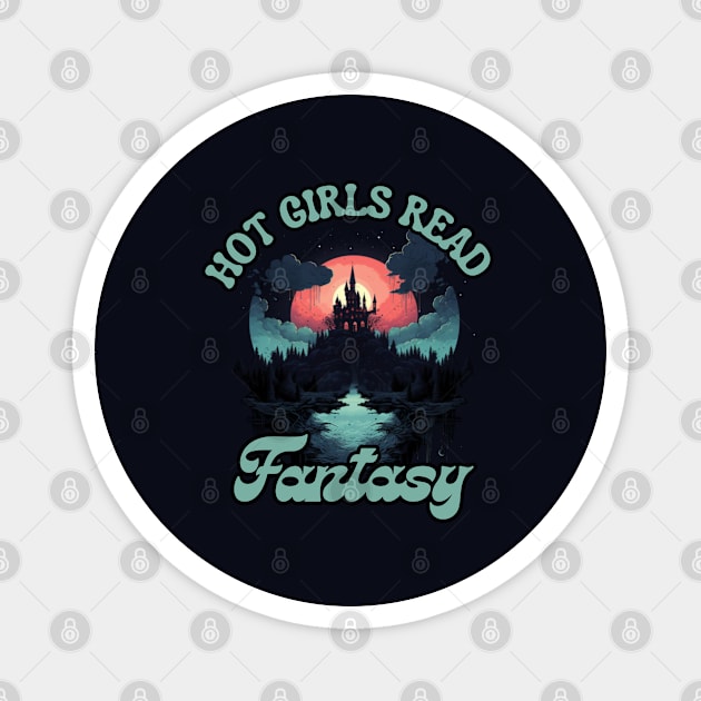 hot girls read fantasy gift present ideas, book worm Magnet by Pattyld